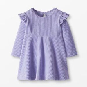 Hanna Andersson Baby Ribbed Velour Dress Lavender Lilac 6-12 months